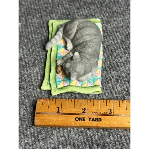 Lenox figurine Cat Nap sleeping kitty Sweet Kitties Collection 4” cat and mouse - Picture 9 of 10